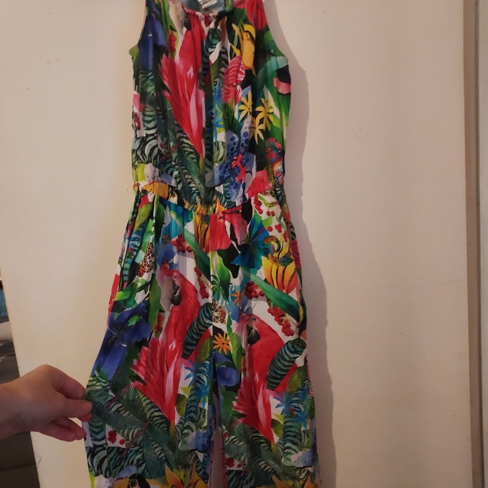 Colorful Tropical Print Dress